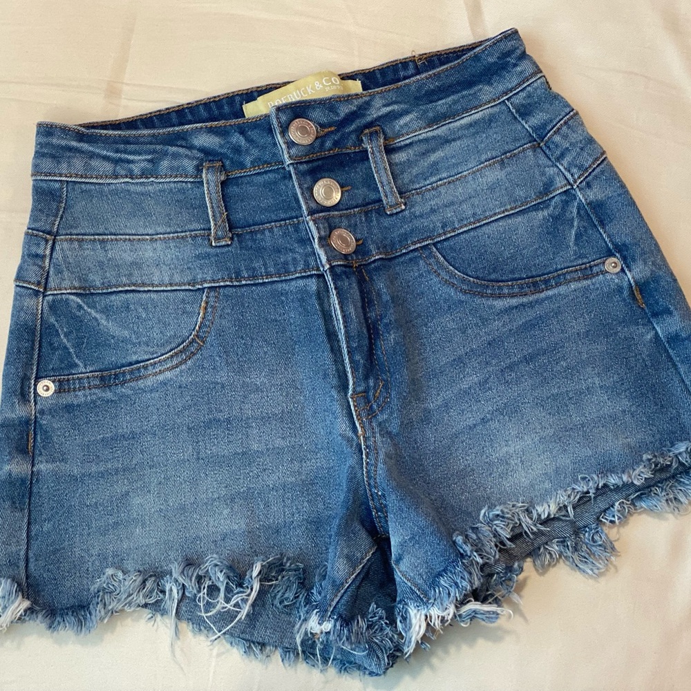High waisted jean shorts